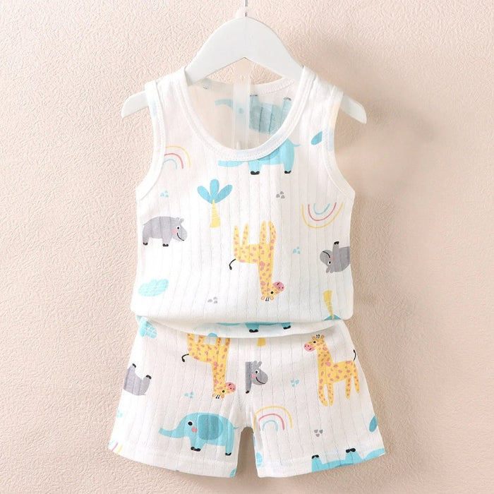 Start Printed Vest Shorts Sets