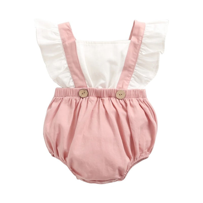 Ruffle Romper With Bow Accent