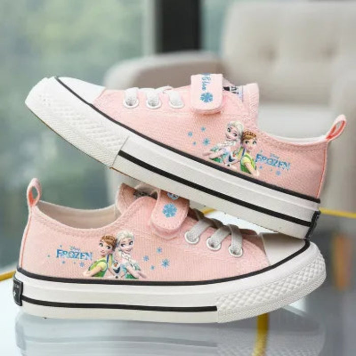 Shoelace Cartoon Print Soft Canvas Sneakers