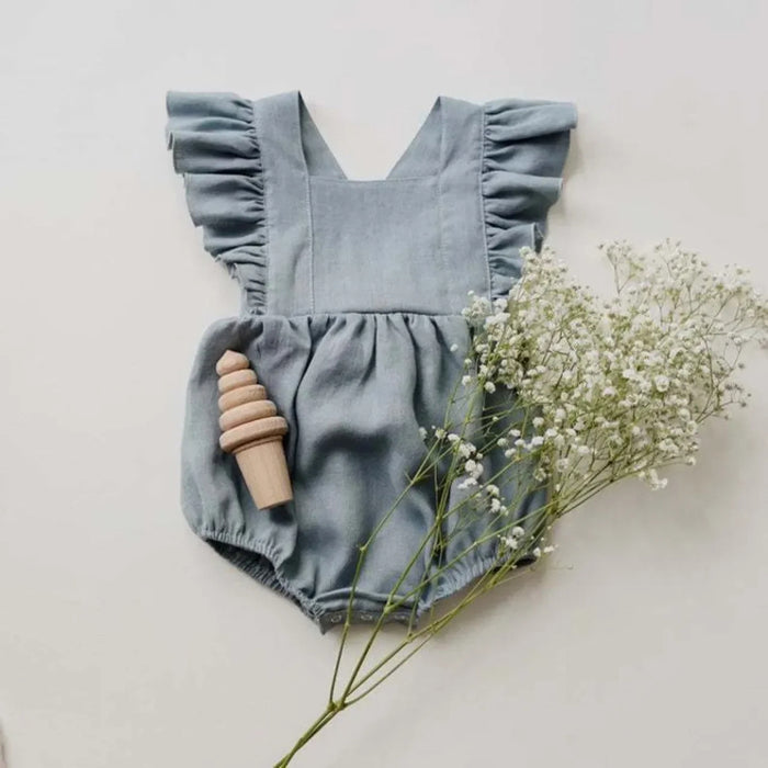 Sleeveless Strap Ruffles Romper