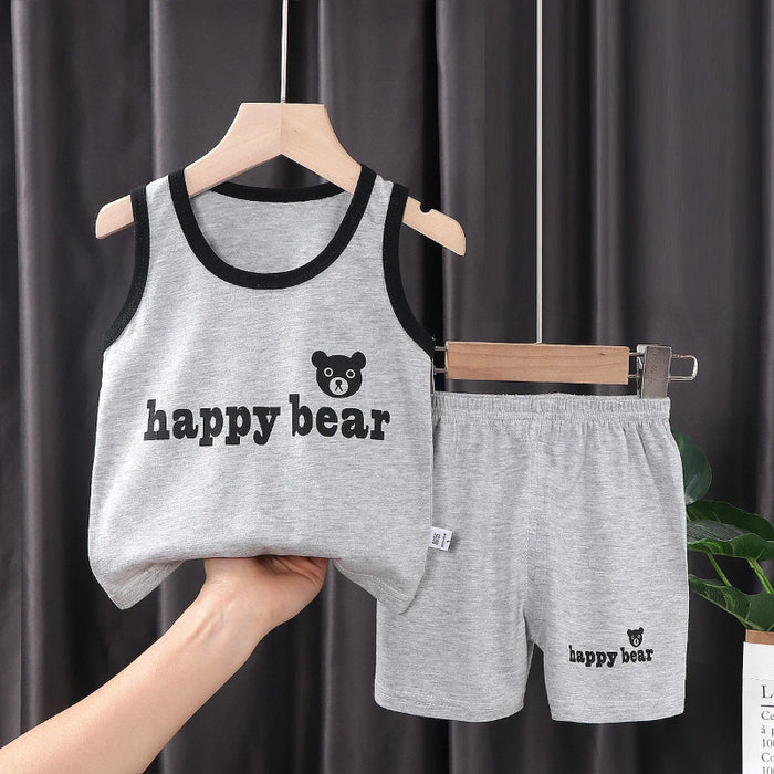 Sleeveless T Shirts Shorts Set