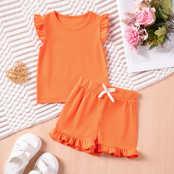 Sleeveless Tops And Shorts Set