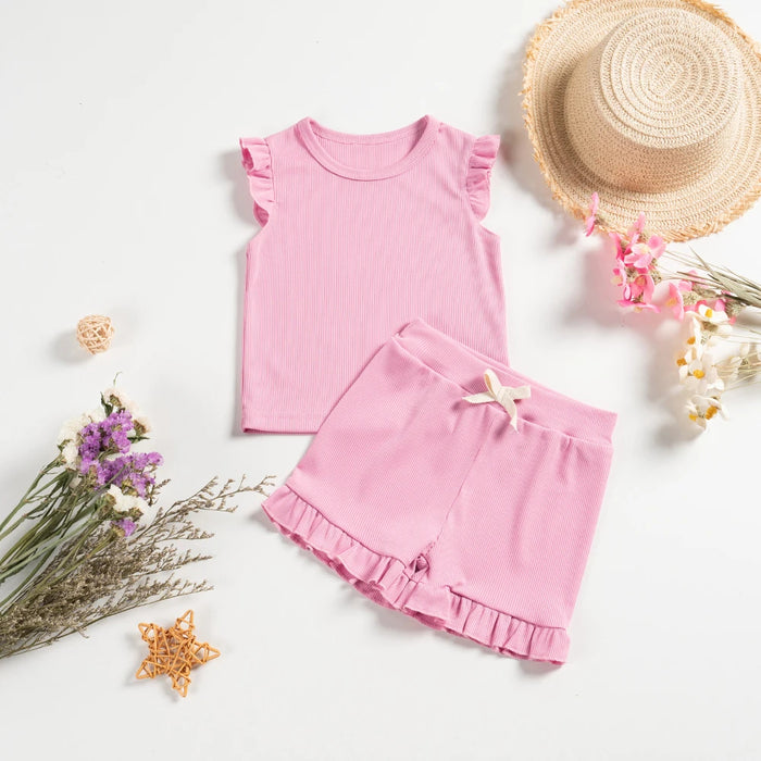 Sleeveless Tops And Shorts Set