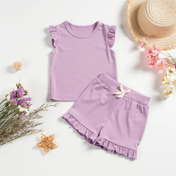 Sleeveless Tops And Shorts Set