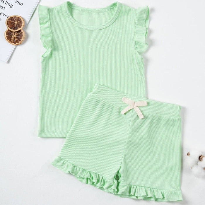 Sleeveless Tops And Shorts Set