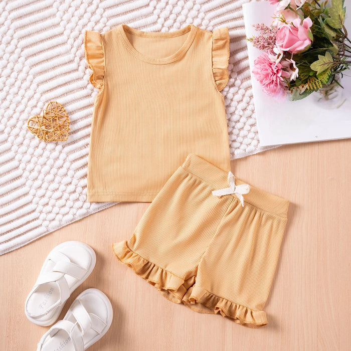 Sleeveless Tops And Shorts Set