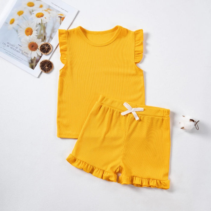 Sleeveless Tops And Shorts Set