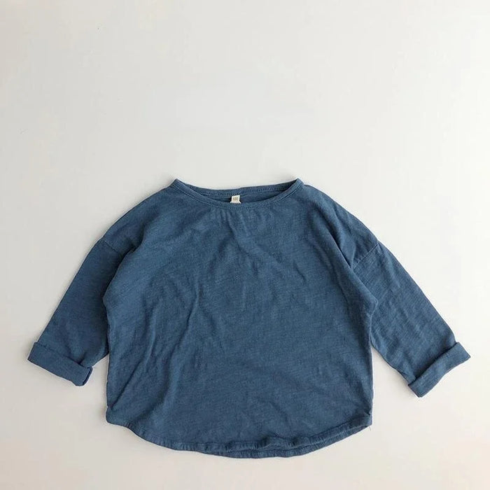 Solid Colored Casual Long Sleeve T Shirts