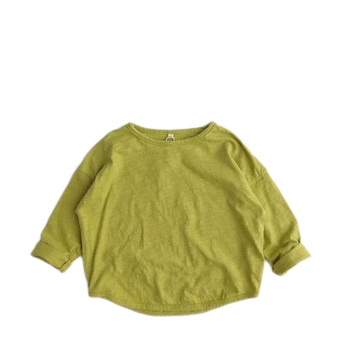 Solid Colored Casual Long Sleeve T Shirts