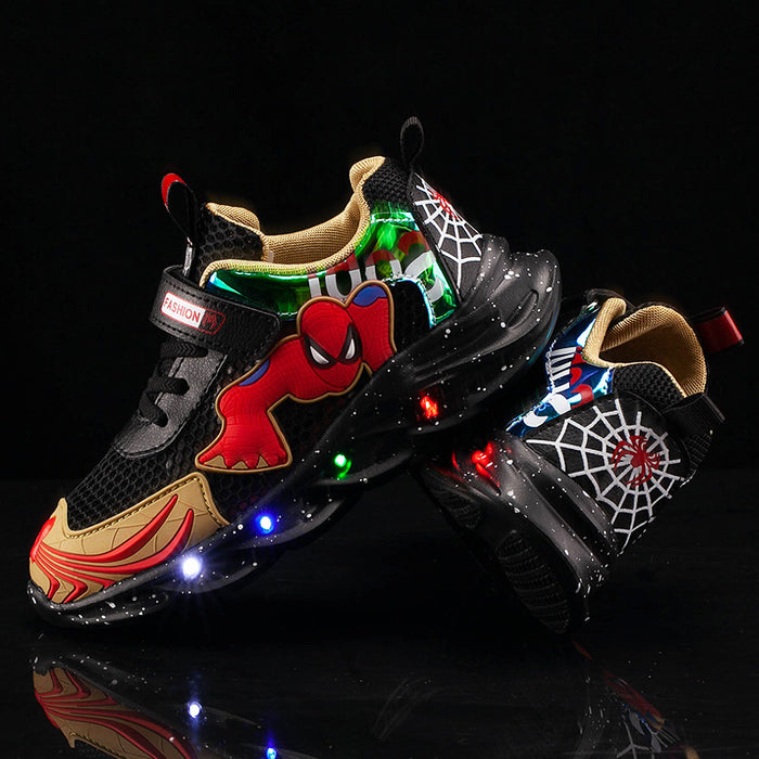 Spiderman Printed Casual LED Shoes