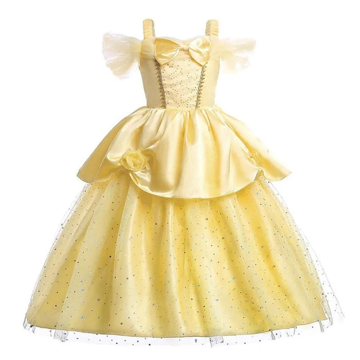 Starlit Princess Gown With Sheer Cape