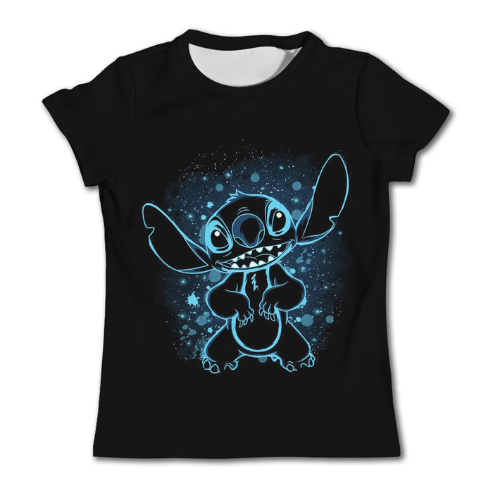 Kids Galactic Blue Stitch T Shirt