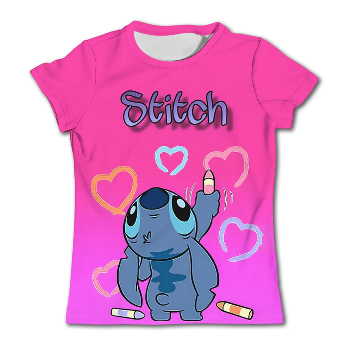 Kids Galactic Blue Stitch T Shirt