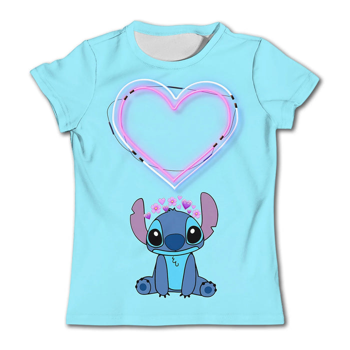 Kids Galactic Blue Stitch T Shirt