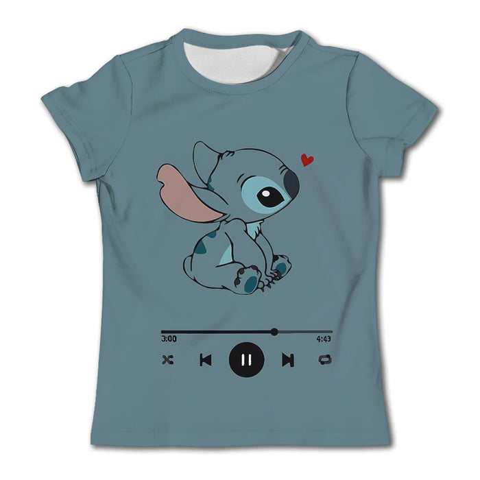 Kids Galactic Blue Stitch T Shirt