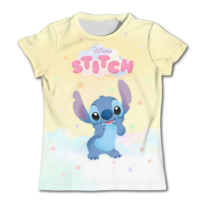 Kids Galactic Blue Stitch T Shirt