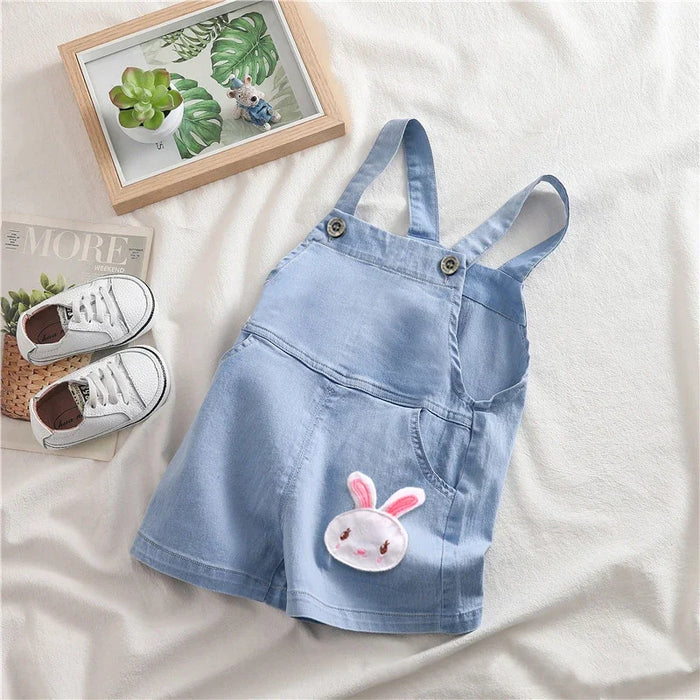 Summer Denim Bear Overalls For Toddlers