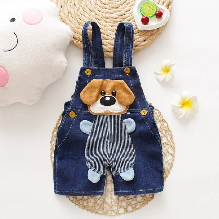 Summer Denim Bear Overalls For Toddlers