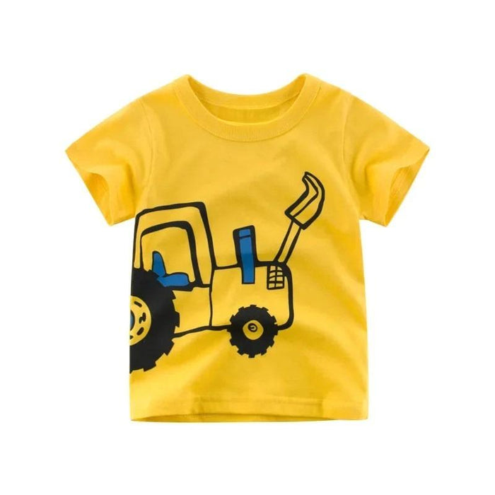 Excavator Machine Printed T Shirt