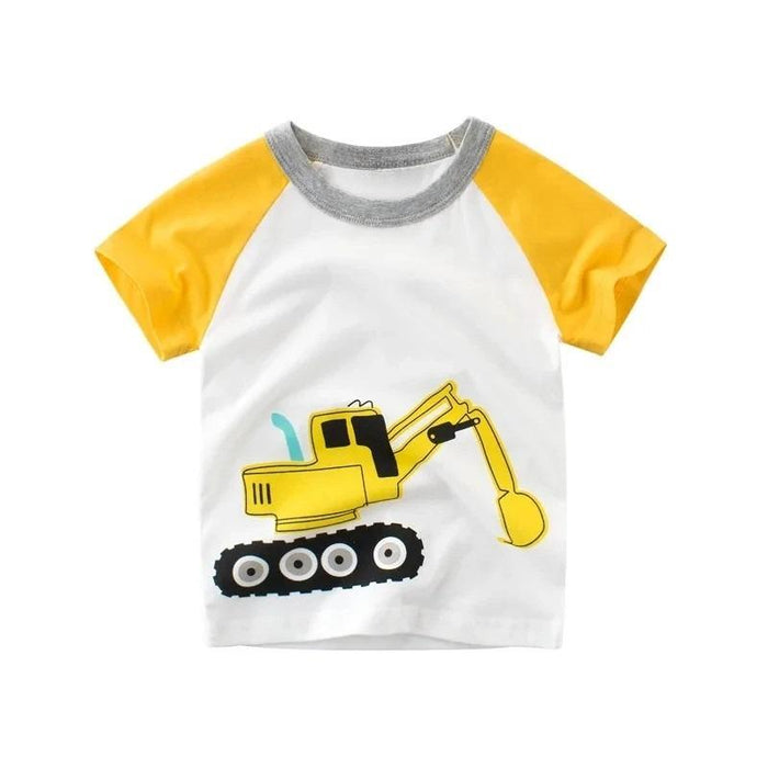 Excavator Machine Printed T Shirt