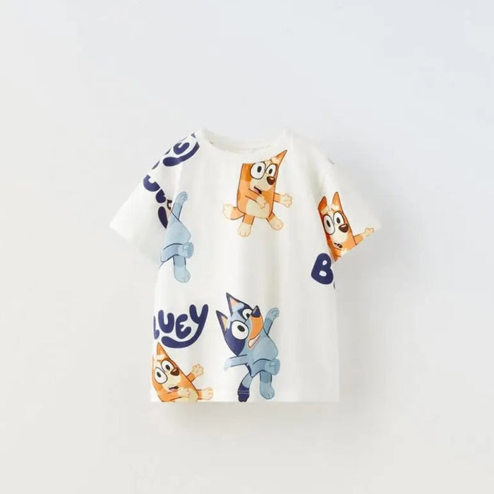 Summer Fun Cartoon Full Print Short Sleeve T Shirt For Kids