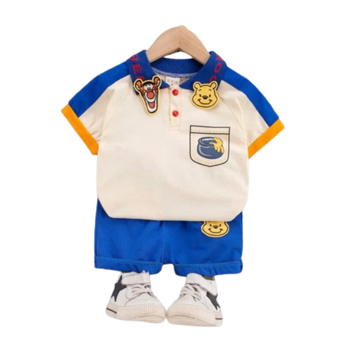 Summer Fun Mickey Mouse 2 Pieces Polo T Shirt And Shorts Set