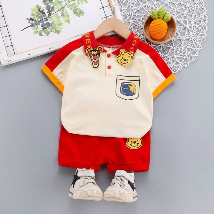 Summer Fun Mickey Mouse 2 Pieces Polo T Shirt And Shorts Set