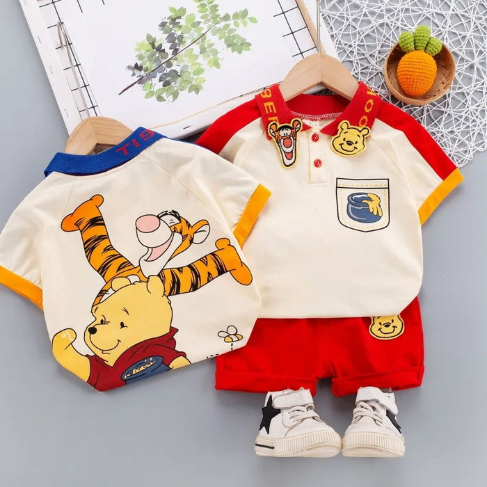 Summer Fun Mickey Mouse 2 Pieces Polo T Shirt And Shorts Set