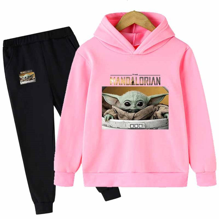 Yoda Printed Long Sleeves Hoodie And Pant Set