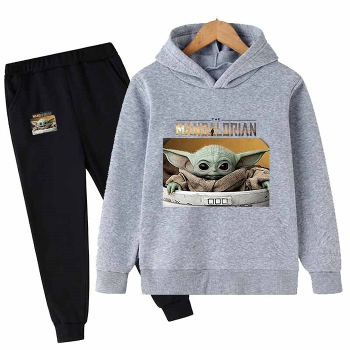 Yoda Printed Long Sleeves Hoodie And Pant Set