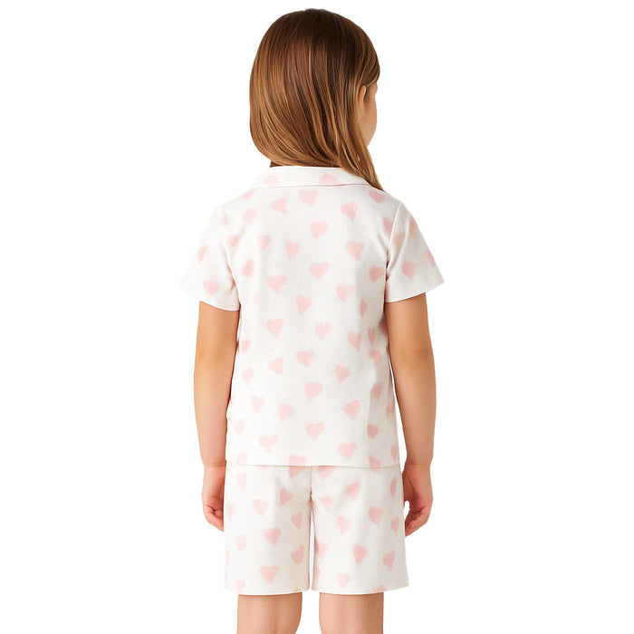 Cordate Printed Snug Fit Short Sleeve Pajamas