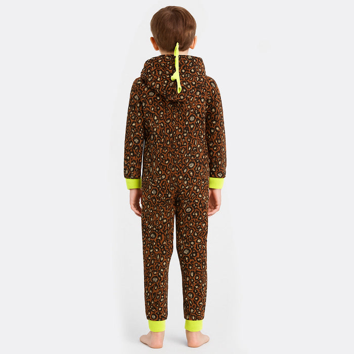 One Piece Long Sleeve Hooded Union Suit For Lounging