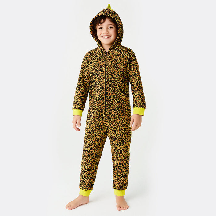 One Piece Long Sleeve Hooded Union Suit For Lounging