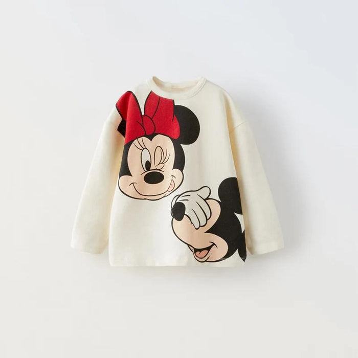 Micky And Minnie Printed Pattern T Shirt