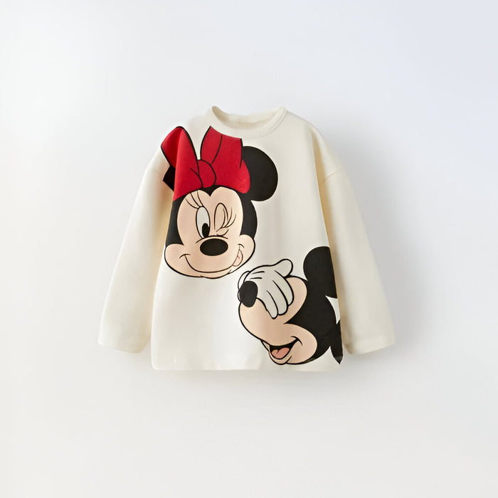 Micky And Minnie Printed Pattern T Shirt