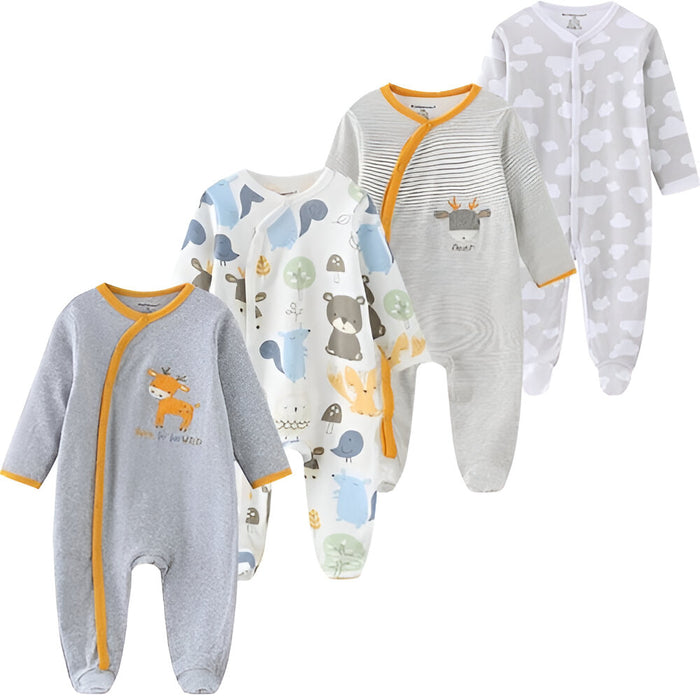 4-Pieces Long Sleeves Rompers