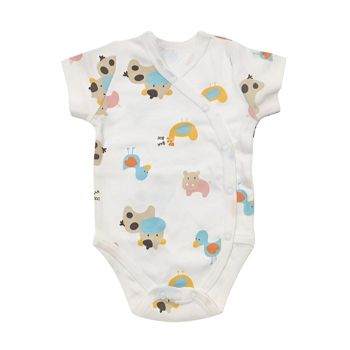 Short-Sleeve Newborn Cartoon Baby Bodysuit