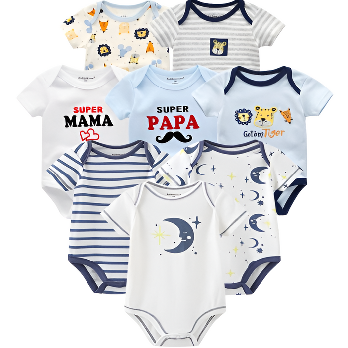 8Pcs Baby Summer Bodysuit