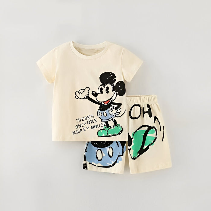 Classic Cartoon Tee And Shorts Set