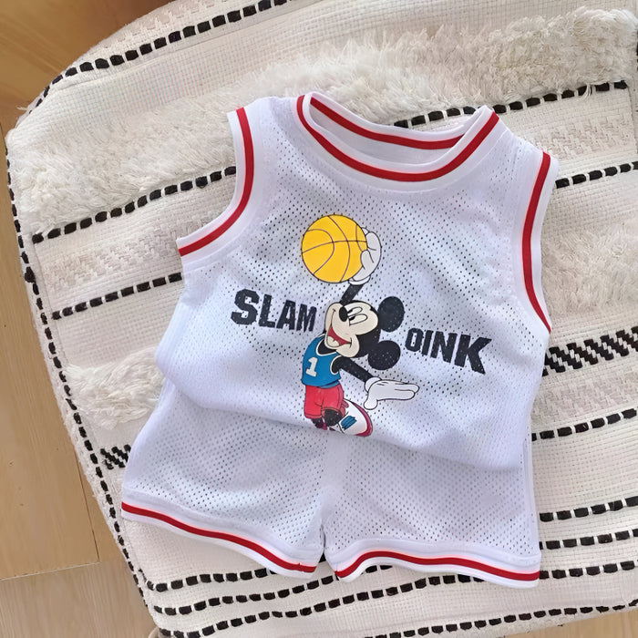 2 Pieces Basketball Mickey Printed Design Set