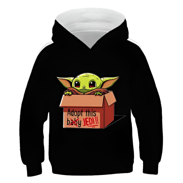 Cartoon Yoda Casual Hoodies