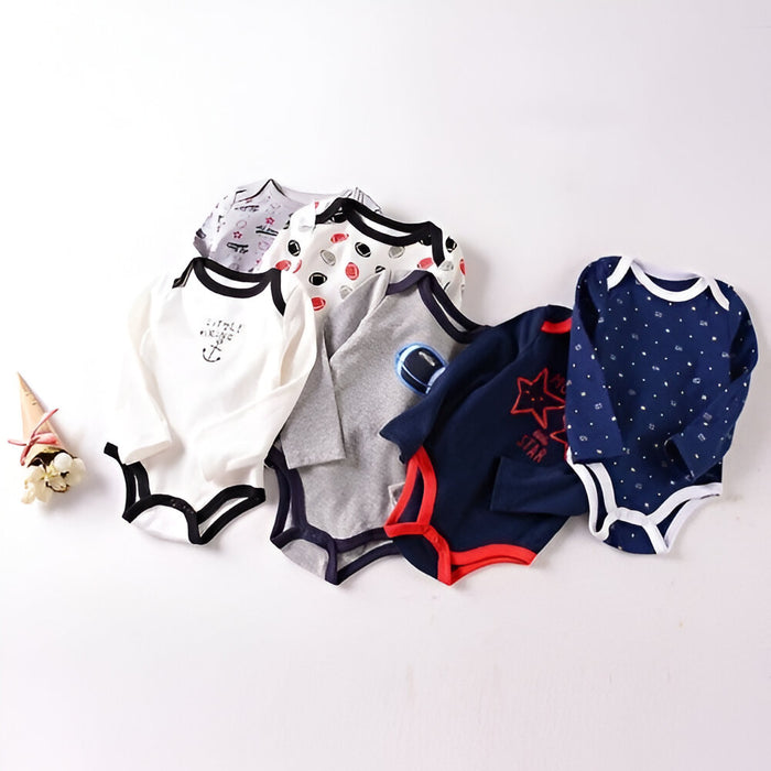 Short-Sleeve Newborn Cartoon Baby Bodysuit