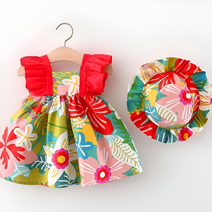 The Ruffled Shoulders Floral Dress