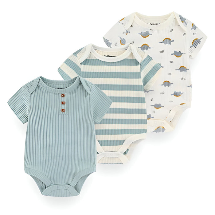 O Neck Collar 3 Piece Baby Bodysuits