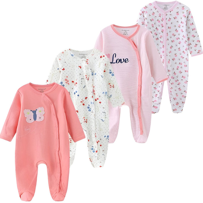 4-Pieces Long Sleeves Rompers