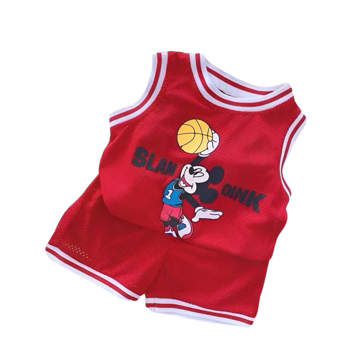 2 Pieces Basketball Mickey Printed Design Set