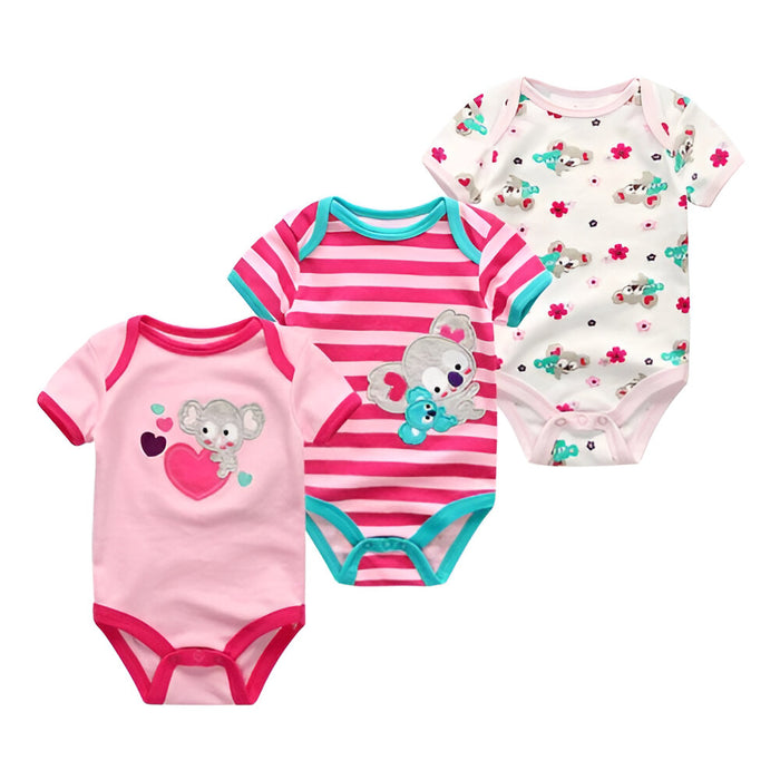 O Neck Collar 3 Piece Baby Bodysuits