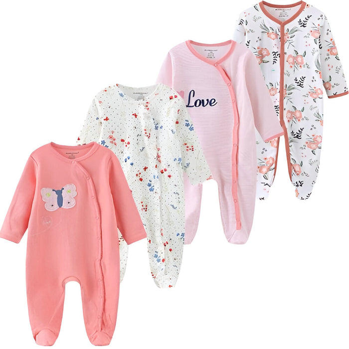 4-Pieces Long Sleeves Rompers