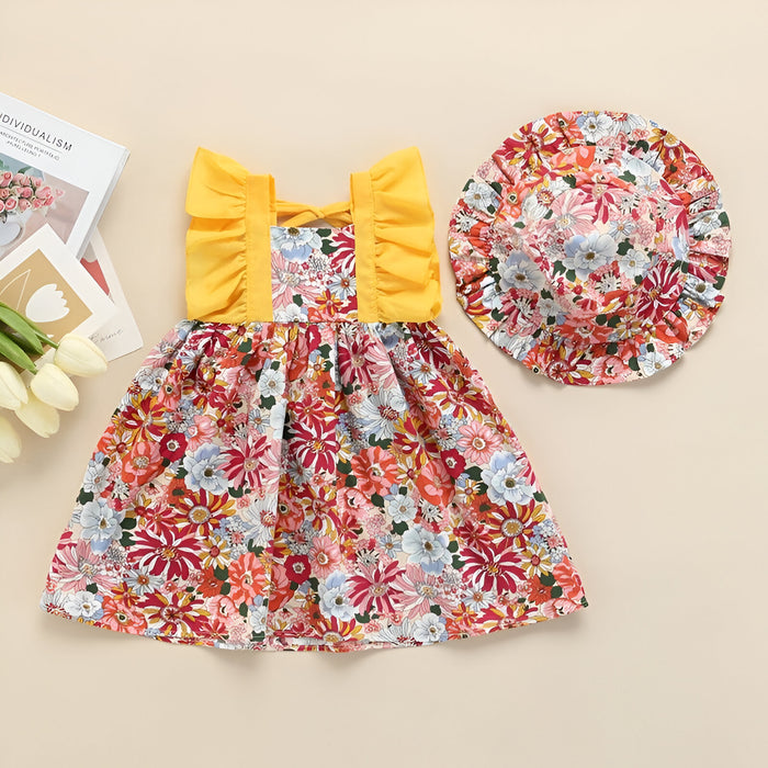 The Ruffled Shoulders Floral Dress