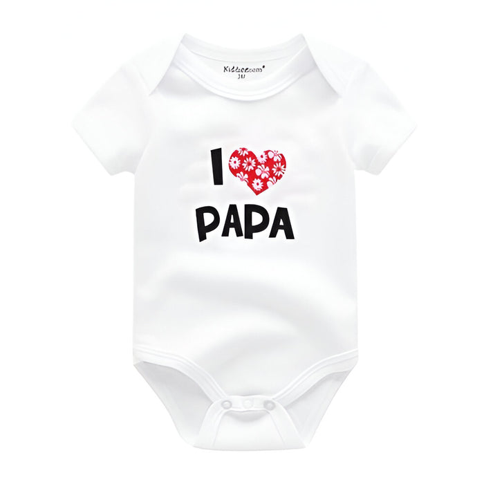 Mama & Papa Print Baby Bodysuits